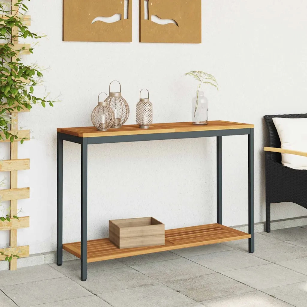 Tavolo da Esterno Naturale e Nero 110 x 35 x 75 cm 4010607