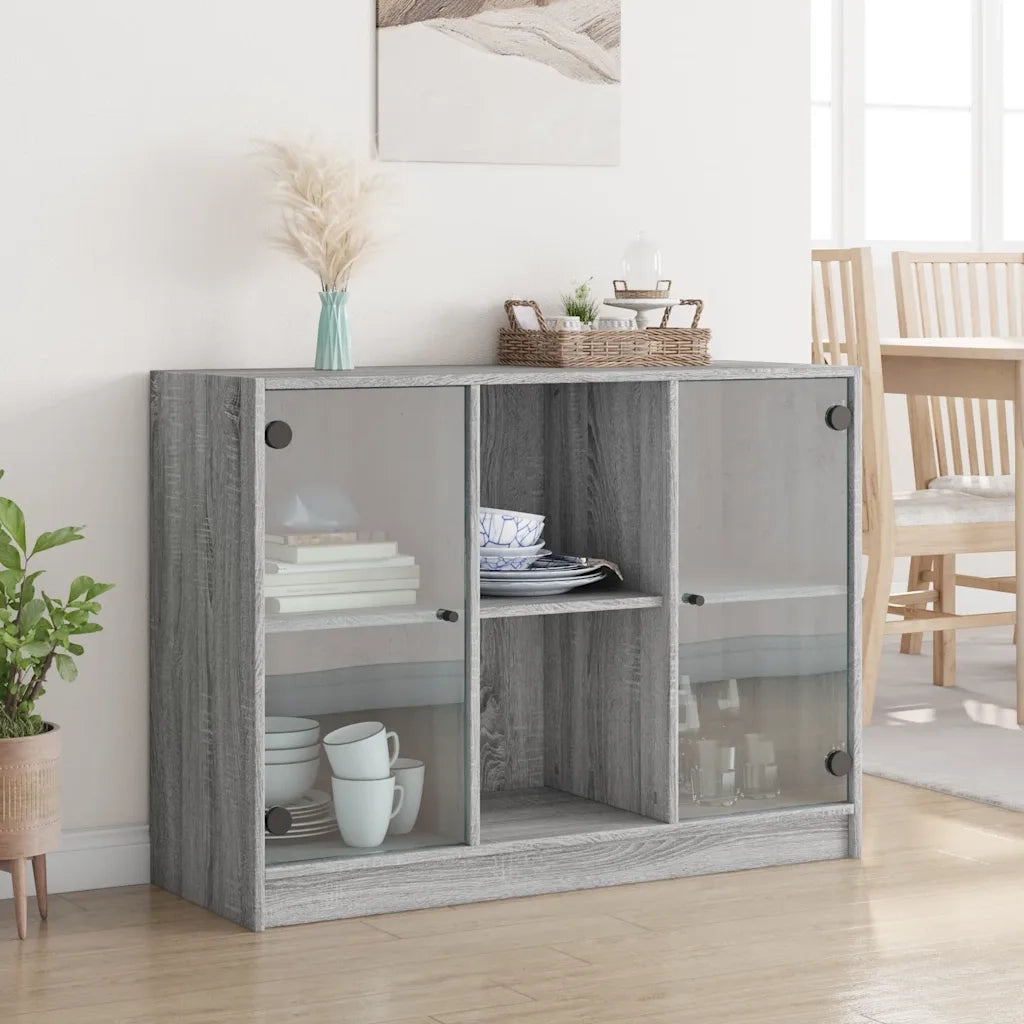 Credenza-Buffet-Armadio da cucina Grigio Sonoma 102x37x75,5 cm in Legno Multistrato