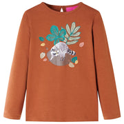 Maglietta da Bambina a Maniche Lunghe Cognac 128cod mxl 108351