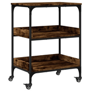 Carrello da Cucina-Scaffale per Cucina Rovere Fumo 60x41x80,5 cm Legno Multistrato