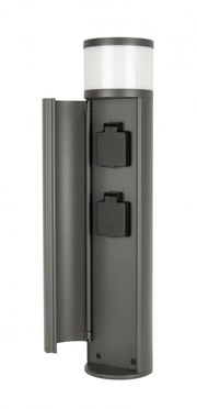 Paletto luce con prese 230V G9 grigio scuro IP54 SU-MA EL3113