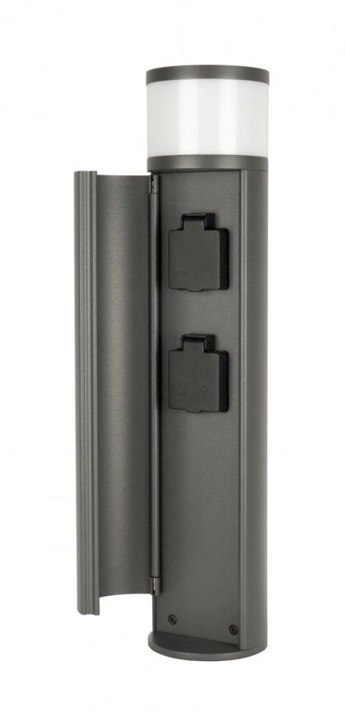 Paletto luce con prese 230V G9 grigio scuro IP54 SU-MA EL3113