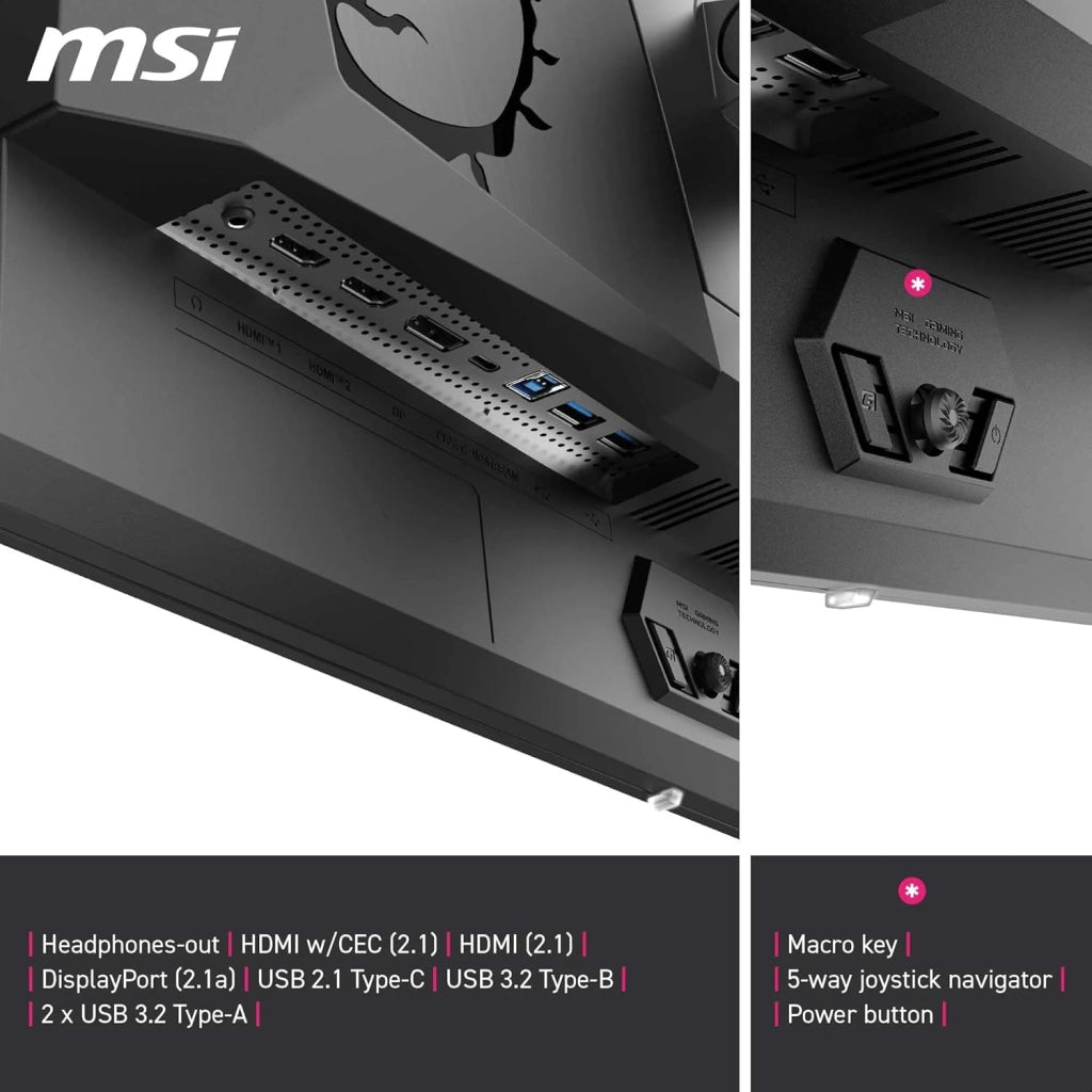 MPG 322URXDE QD-OLED, 32 pollici, 4K UHD, 3840 x 2160, monitor OLED, 240 Hz, 0,03 ms, DisplayHDR True Black 400, compatibile con G-SYNC, HDMI 2.1, DP 2.1a, USB C (98 W PD), regolabile in altezza