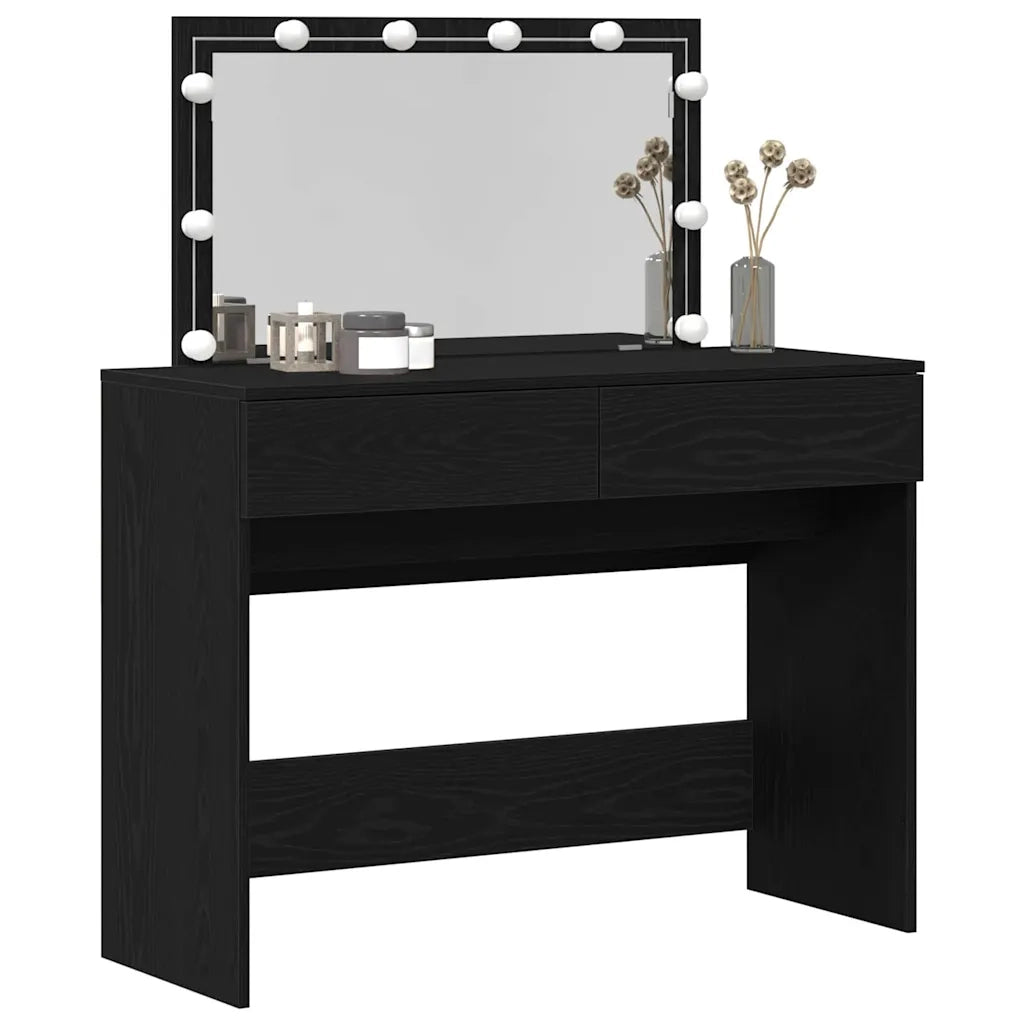 Tavolo da Trucco con cassetto Rovere Nero 100 x 40 x 120 cm 868862