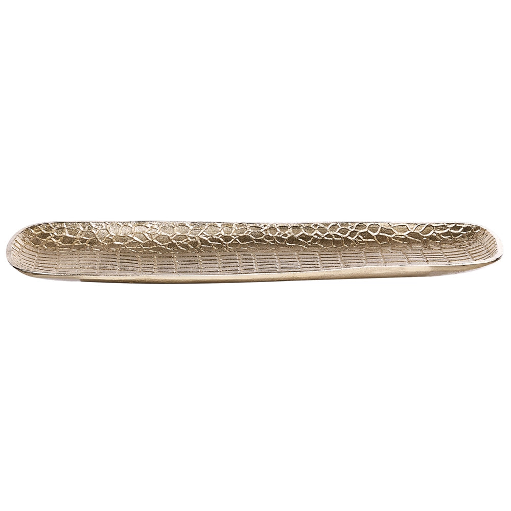 Set di 2 vassoi decorativi in metallo dorato per gioielli, piatto per gioielli con struttura glamour e accessori per la casa