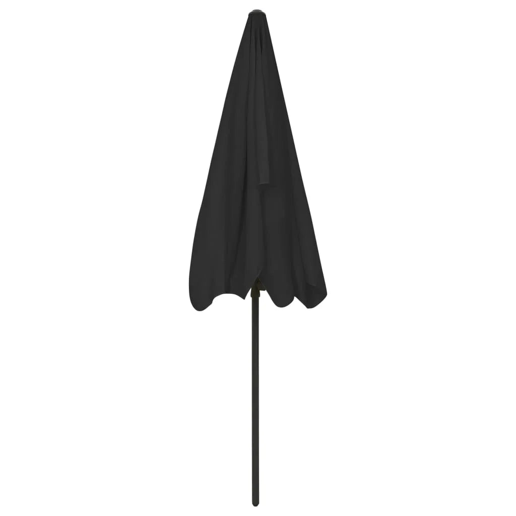 Ombrellone da spiaggia 200 x 125 cm nero 02_0008402