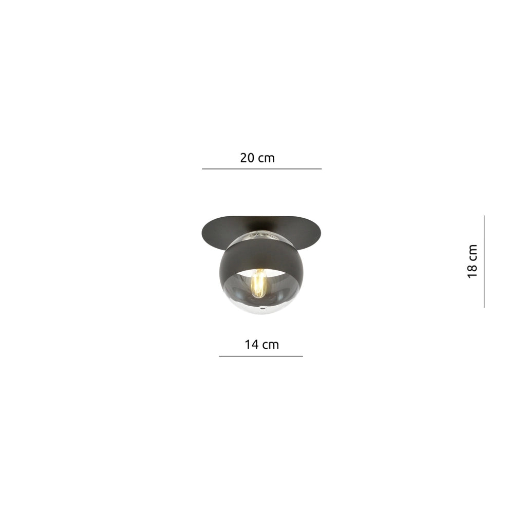 Plafoniera Minimal Teia Acciaio Nero 1 Luce E14 Ip20