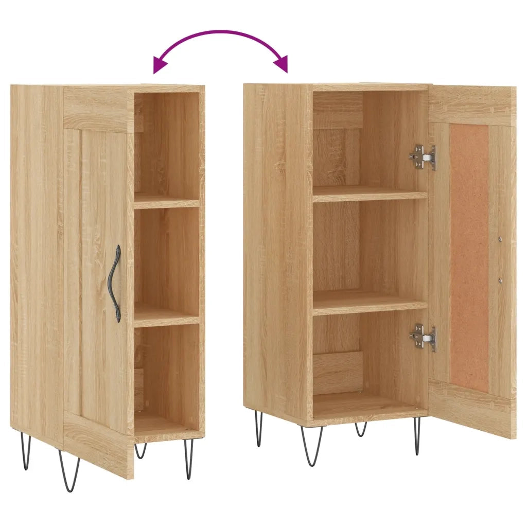 Credenza | Madia | Buffet da pranzo | Armadio da pranzo Rovere Sonoma 34,5x34x90 cm in Legno Multistrato