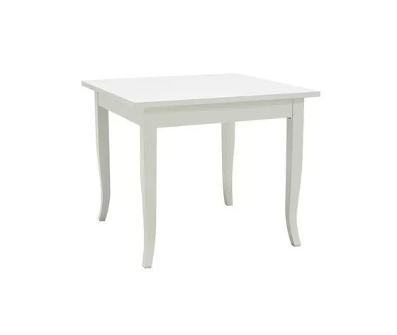 Tavolo classico fisso legno bianco opaco 90x90 (1239) - Mobili 2G