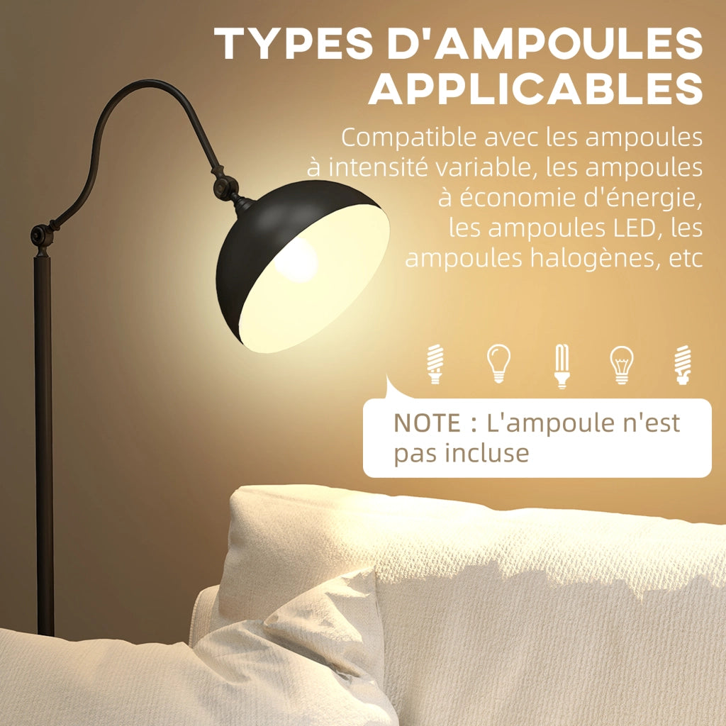 Lampada da terra a scomparsa rotante 180¡ã ¨C zephmum ¨C nero 42x25.5x152cm