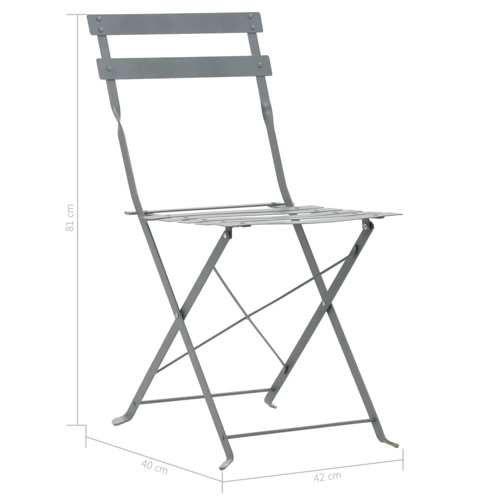Set da Bistrot 3 pz in Acciaio Grigio 44355