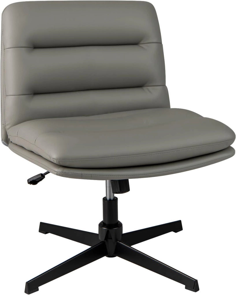 Sedia per Ufficio con Altezza Regolabile, Sedia Girevole con Base ad Incrocio, Sedile e Schienale Confortevoli, Sedia da Visitatori per Camera da Letto, Studio, Portata 150 kg (Marrone)