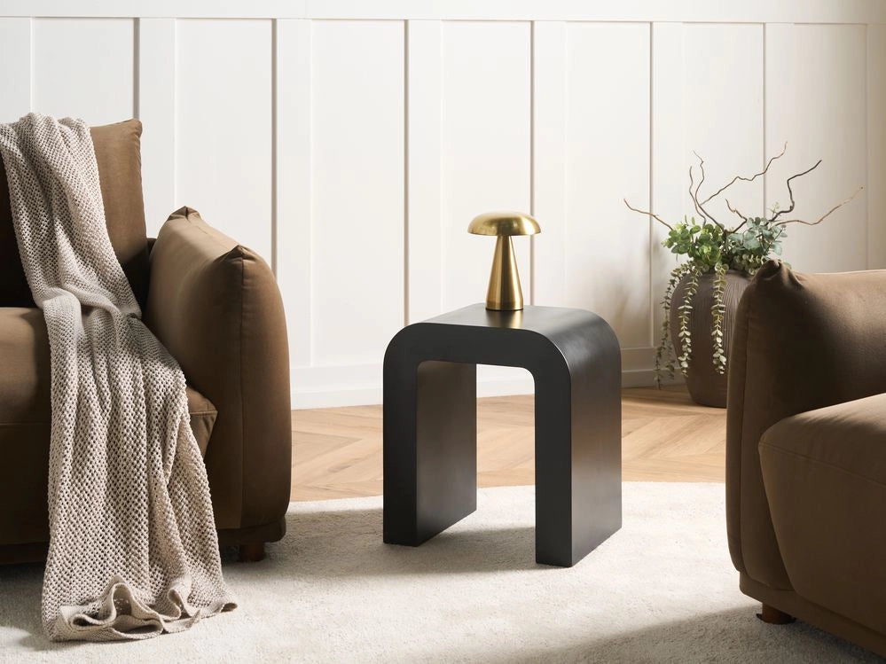 Tavolino dal design scandinavo moderno in MDF nero design moderno da soggiorno