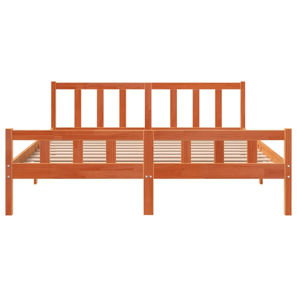 Letto senza Materasso Marrone Cera 160x200 cm in Legno di Pino 844399