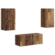 Set mobile TV 2 pz | Armadietto TV | Mobile Porta TV Legno vecchio Legno multistrato