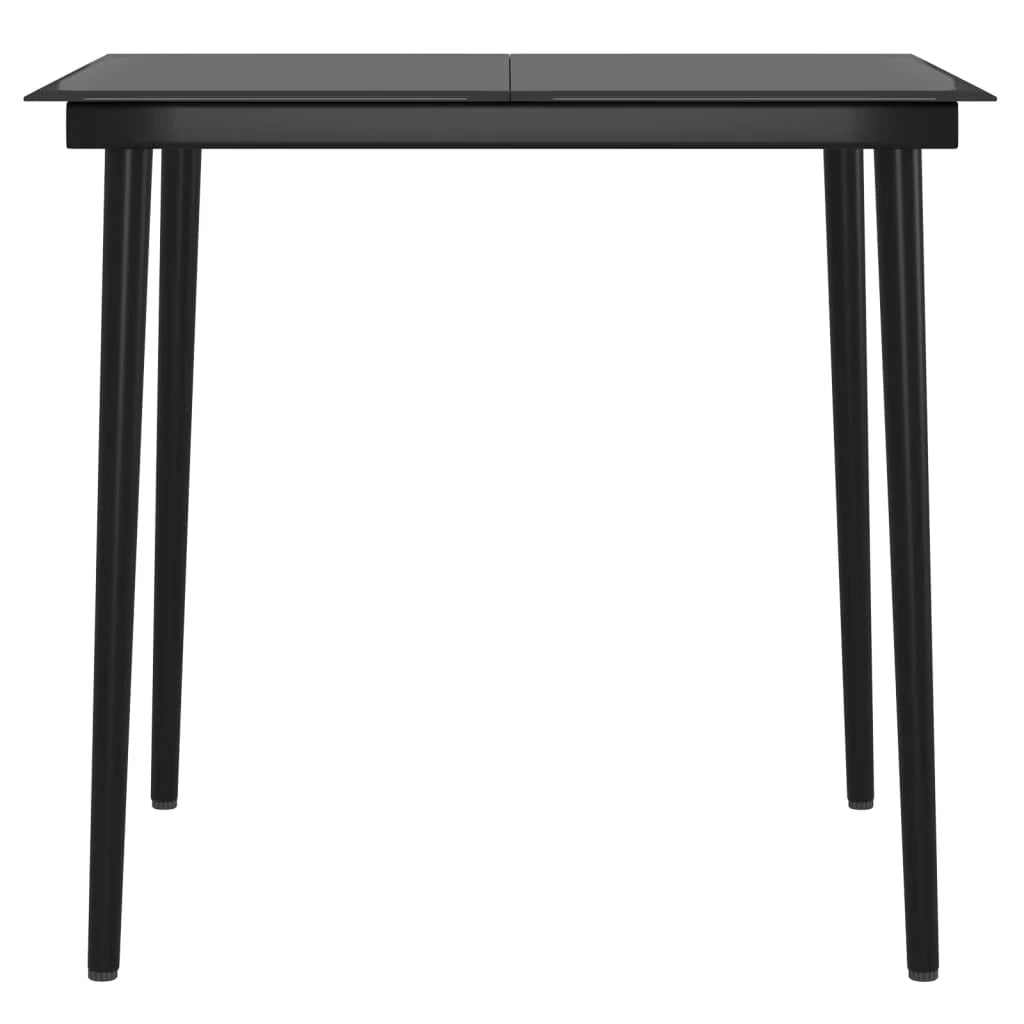 Set da pranzo da giardino 5 pezzi con mobili da esterno e cuscini grigio/nero 02_0014190
