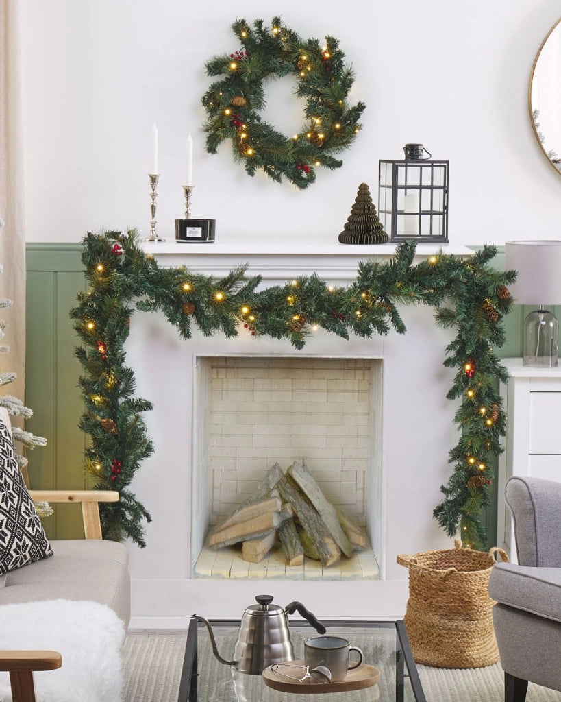 Festone Natalizio Sintetico con Luci LED ⌀ 60 cm di colore verde natale accessorio