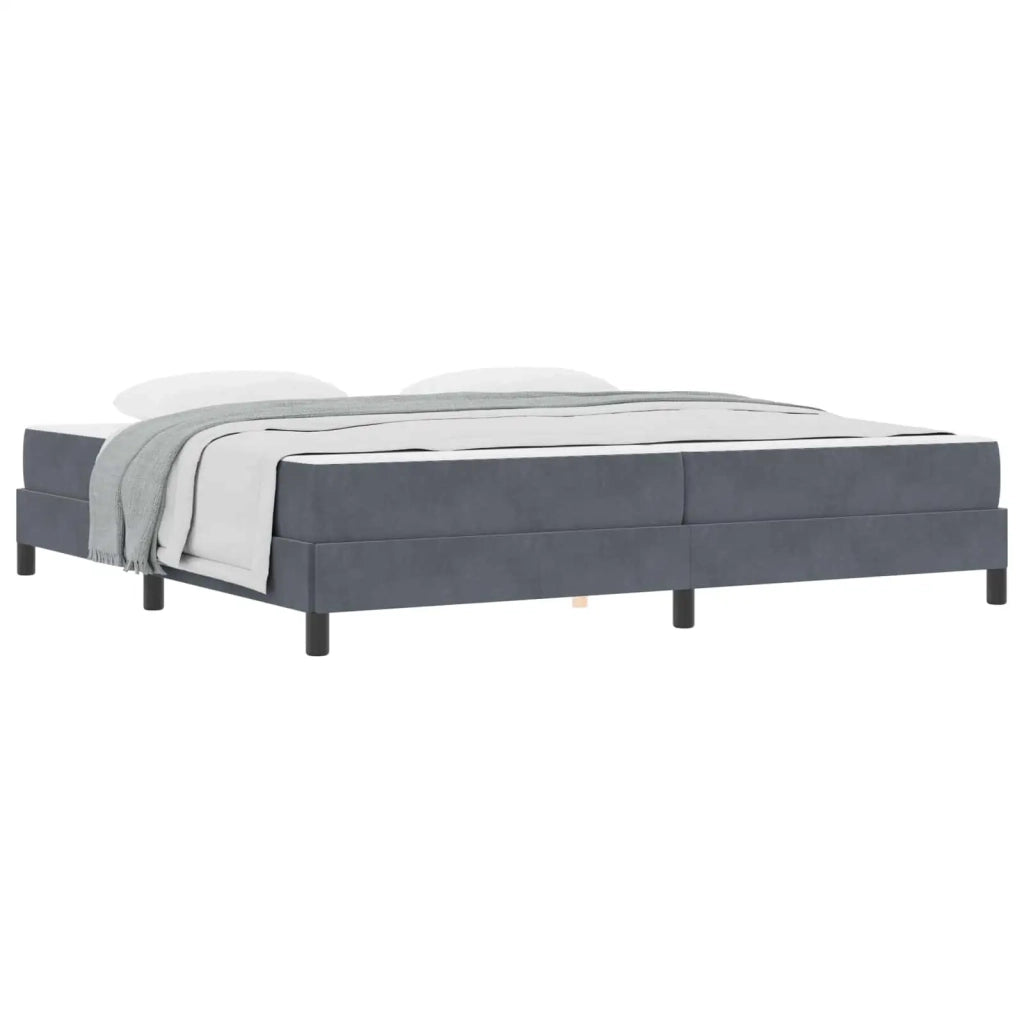 Letto a molle con materasso Grigio scuro 200 x 220 cm Tessuto 3398810