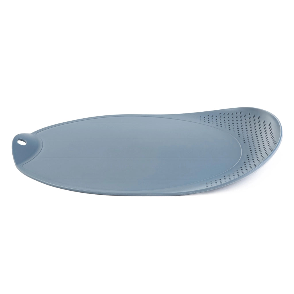 Tagliere da cucina in plastica KADAX con scolapiatti e manico, grigio, 38x25 cm