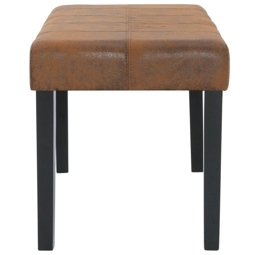 Panca/pouf/sgabello/panca per mobili 106 cm in pelle scamosciata sintetica marrone 3002199