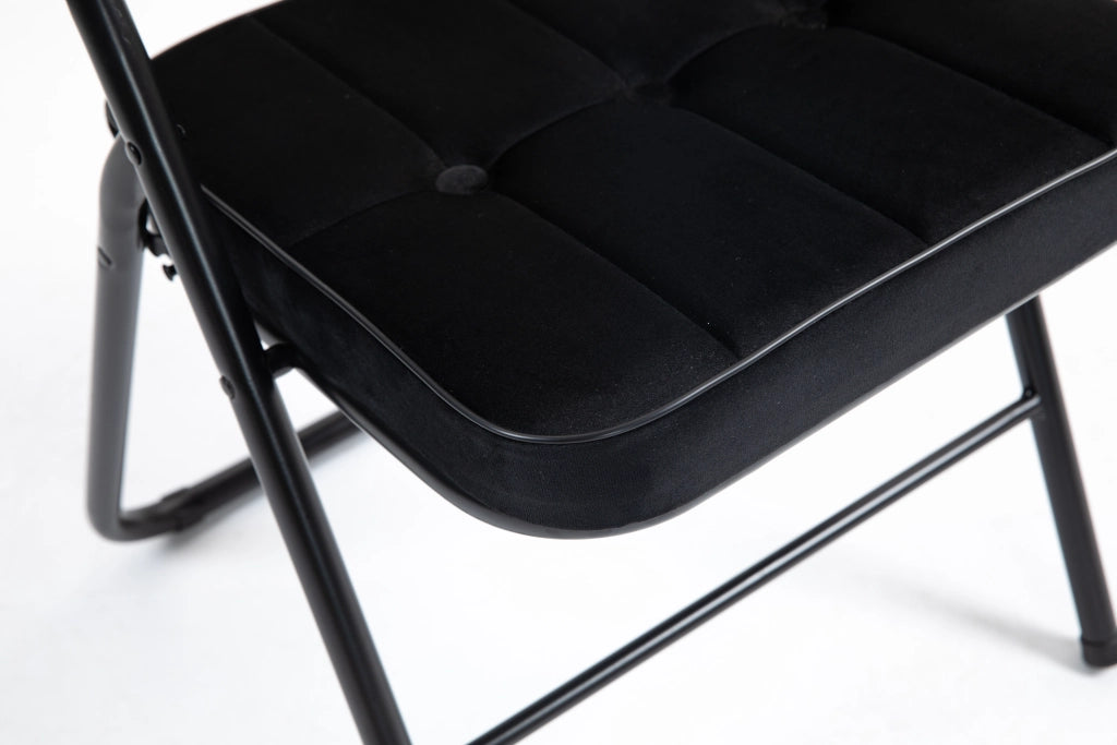 SEDIA Pieghevole Imbottita Set da 2 pezzi Nero in Acciaio