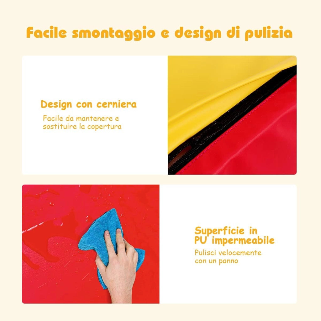 Set di 5 Blocchi con Diverse Forme e Colori, Giocattolo per Arrampicata e Strisciamento, Aiuta i Bambini a Crescere (Rosso)