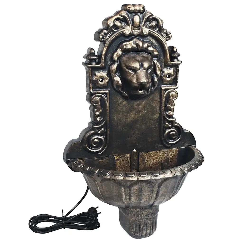 Fontana a Muro Design a Testa di Leone Bronzo 48222