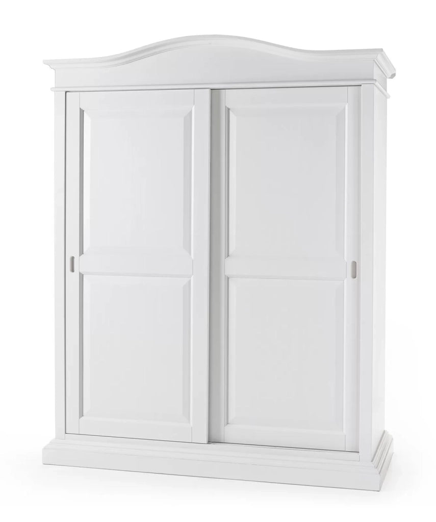 Armadio arte povera 2 ante scorrevoli legno bianco 183x67x222 - Mobili 2G