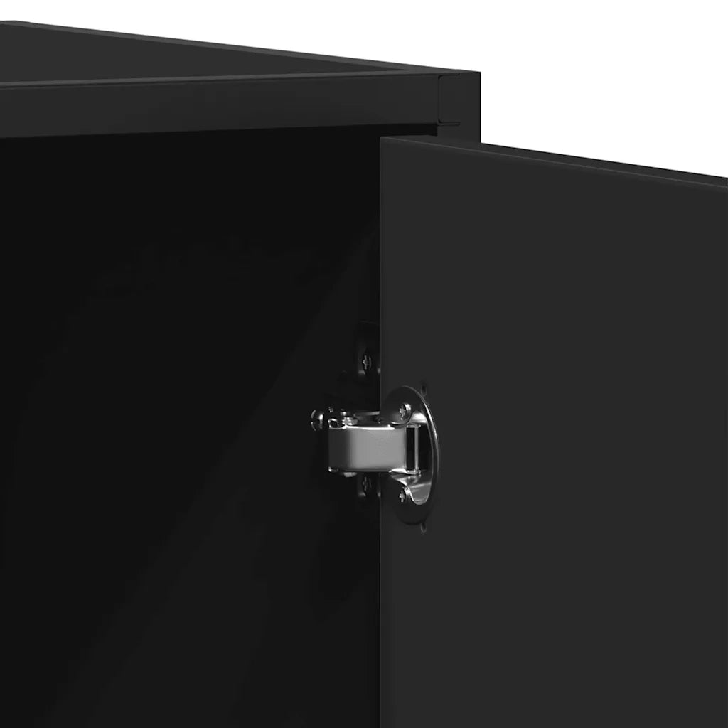 Credenza | Madia | Buffet da pranzo | Armadio da pranzo Nera 92x35x76 cm in Legno Multistrato