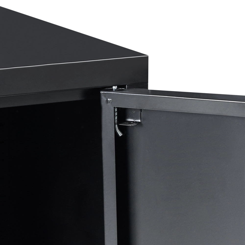 Vetrinetta in ferro nero con 2 ante in vetro e 2 scomparti chiusi Stile scandinavo