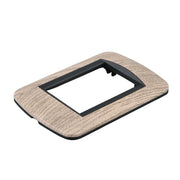 Placca Plastica Ovale MBL 3M Legno Scuro Compatibile Bticino Living BLN88305