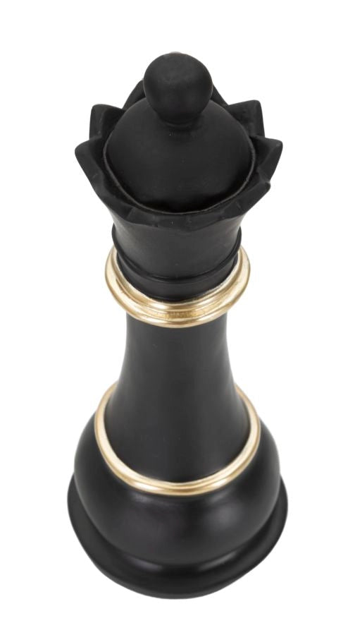 Regina Nera e Oro Ø 9x25,5 cm in Poliresina
