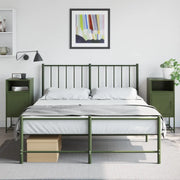 Comodini 2 pz-Set di 2 Tavolino da notte Verde Oliva 36x39x78 cm in Acciaio 320173