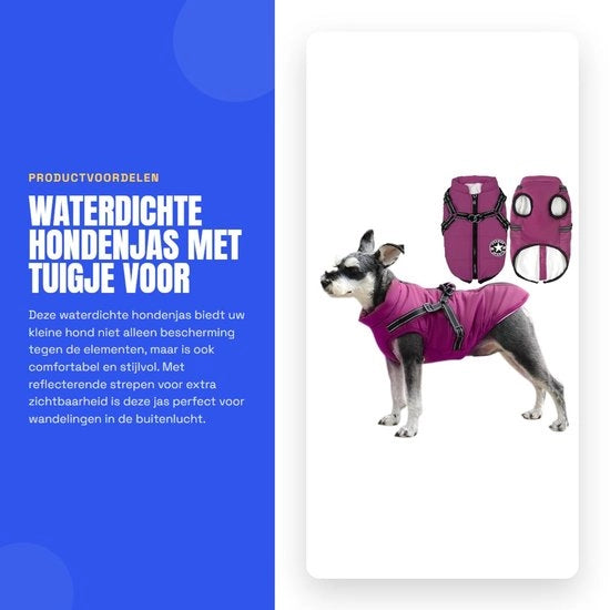 Abbigliamento per cani impermeabile - Abbigliamento per cani con cintura - Strisce riflettenti - Lavabile in macchina - Duraturo - Progettazione minimalista - Abbigliamento per cani