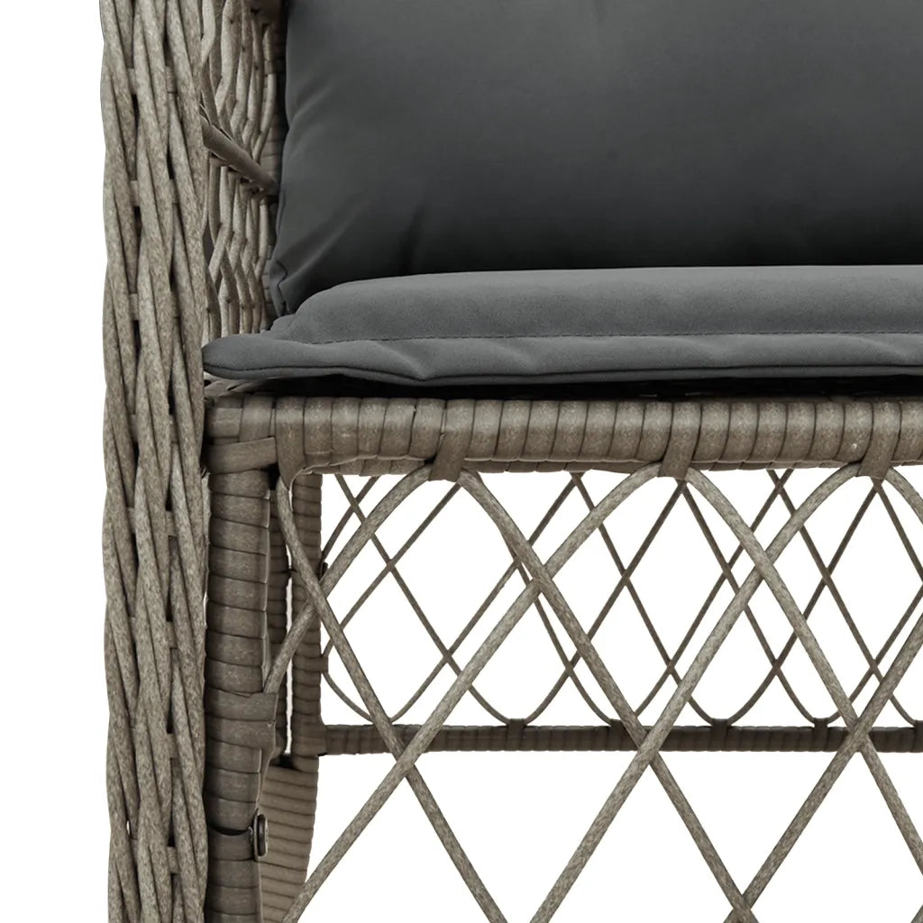 Set da Pranzo da Giardino 7 pz con Cuscini in Polyrattan Grigio 3212034