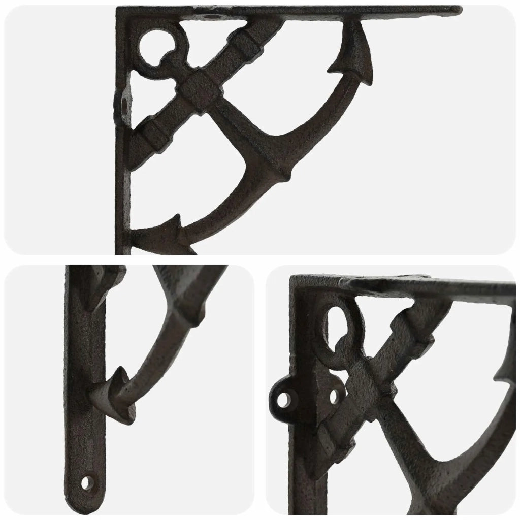 Supporti per mensole da parete 2 pz Marrone Antico 42038898