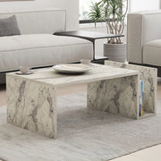 Piuro, Tavolino da Salotto un Vano, 87x50x32h cm Bianco Marmo