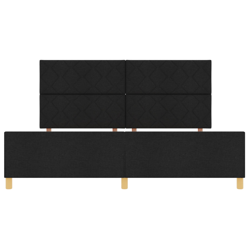 Letto a Box  Nero 200x200 cm in Tessuto