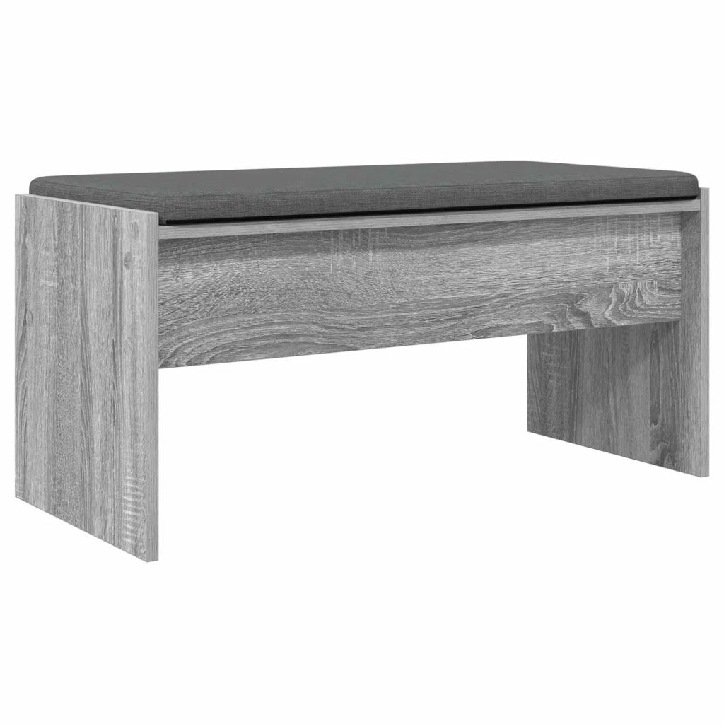 Panca per ingresso con cuscino-Sgabello-Panca da Corridoio Grigio Sonoma 83 x 38 x 40 cm