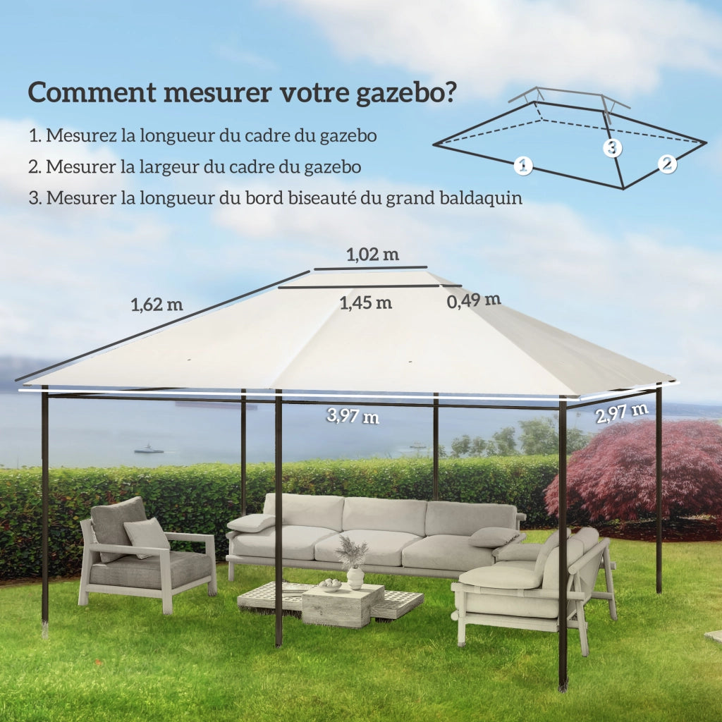 Tenda da giardino ¨C zephmum ¨C tessuto poliestere 180 g/m2 3x4 m crema