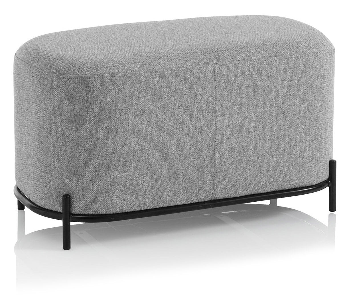 Panca 82x42x45 cm in Tessuto Grigio