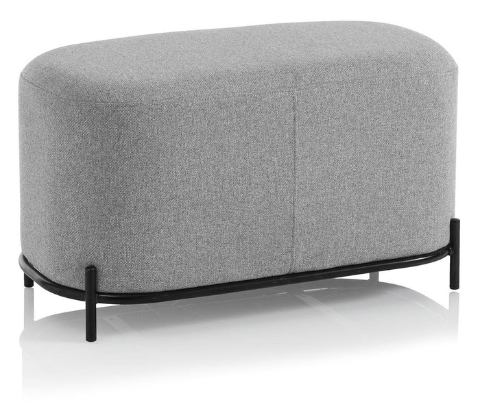 Panca 82x42x45 cm in Tessuto Grigio