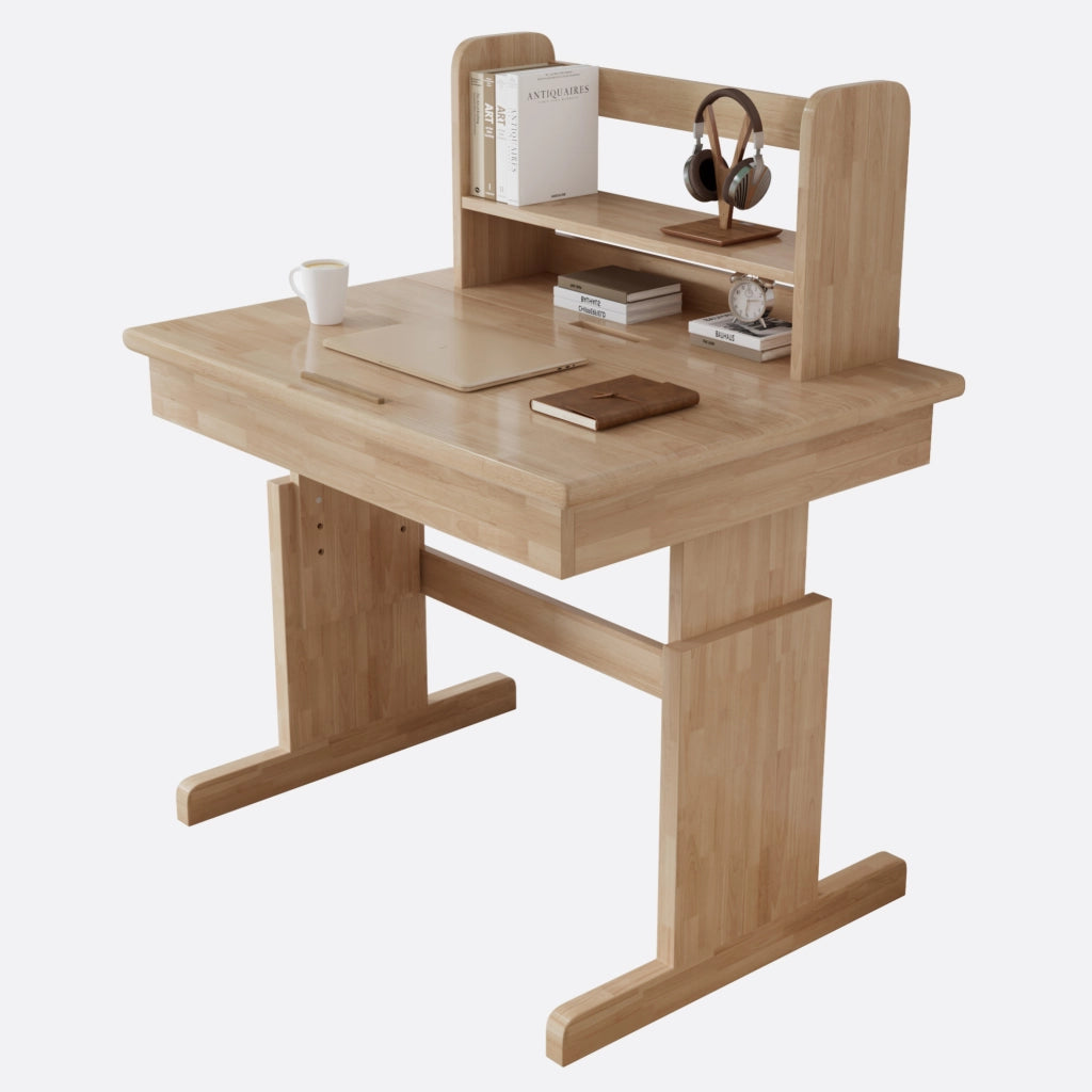 Scrivania per bambini 80x94x80 cm regolabile in altezza con piano inclinabile in legno naturale