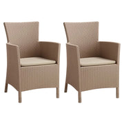 Sedie da Pranzo da Giardino 2 pz Iowa Cappuccino 215519cod mxl 93364