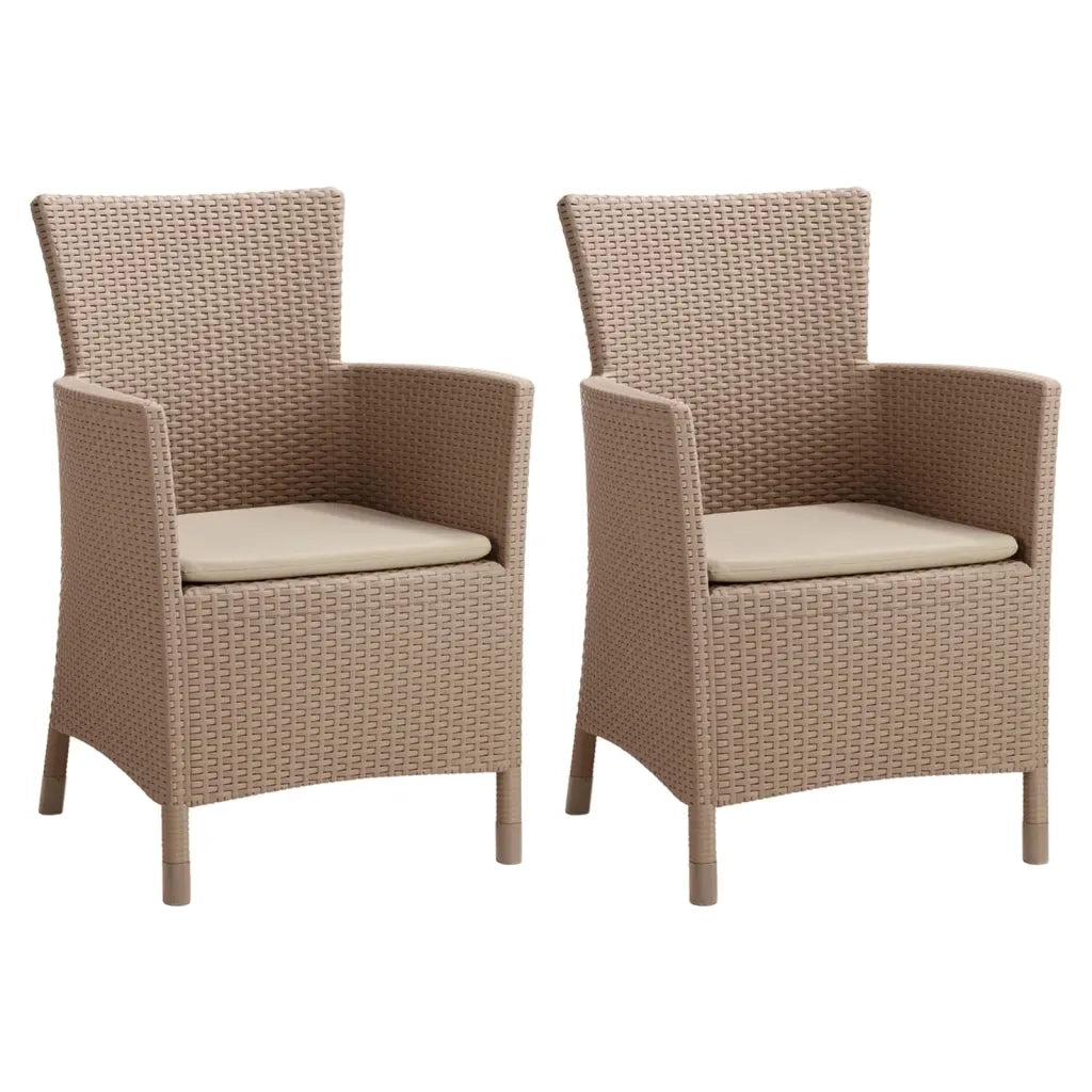 Sedie da Pranzo da Giardino 2 pz Iowa Cappuccino 215519cod mxl 93364