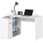Scrivania con cassetti e ripiani aperti ¨C zephmum ¨C Legno, Bianco