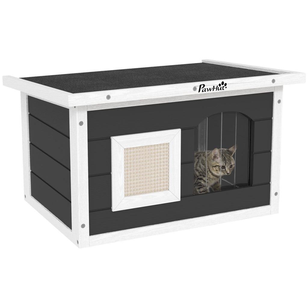 Casetta per Gatti ¨C zephmum ¨C Legno, Grigio, 61x45x36.5 cm