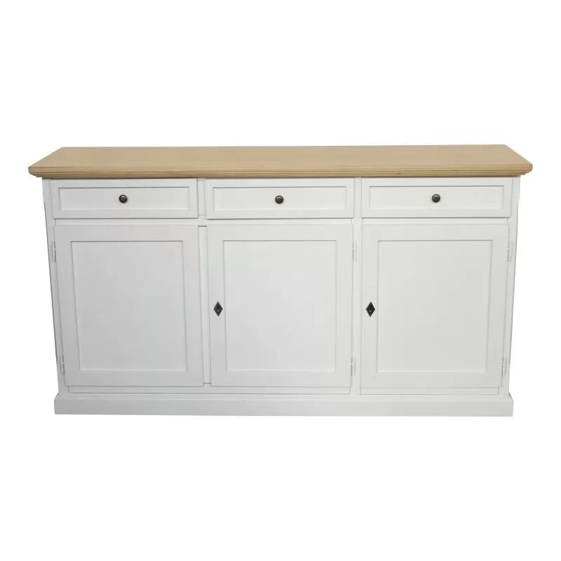 Madia credenza in legno 3 porte shabby chic bicolore 156x42x85 - Mobili 2G