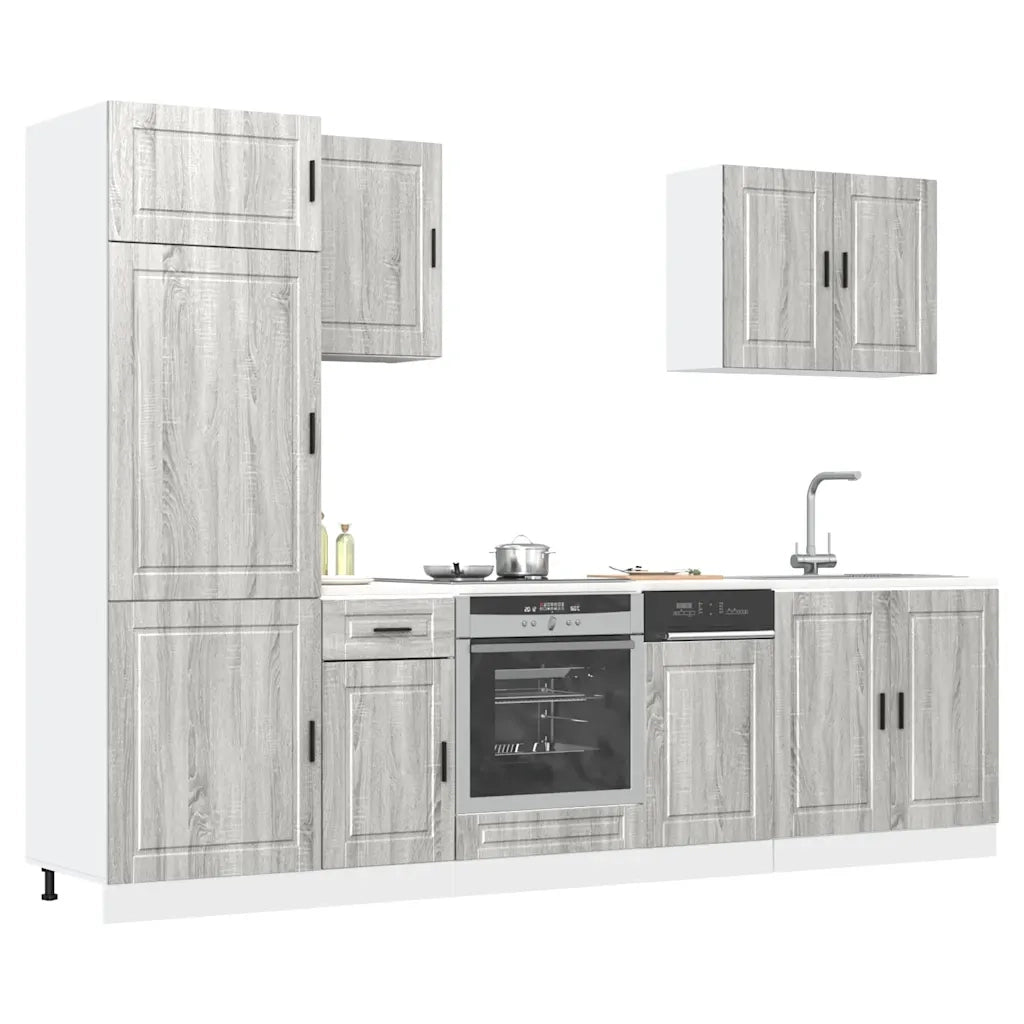 Set Mobili da Cucina 7 pz Porto Grigio Sonoma in Truciolato 3314787