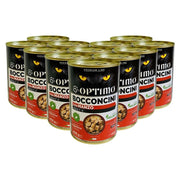 OPTIMO SET 12 BOCCONCINI PER GATTO AL GUSTO DI MANZO DA 400 GR